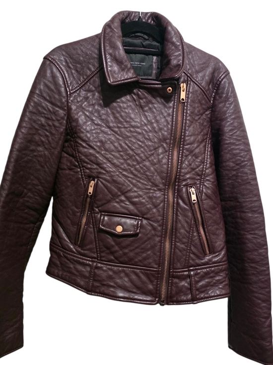 Marc New York Jackets & Blazers - Marc New York Andrew Marc Burgundy Leather Moto Jacket Lg Quilted Biker Zip Coat